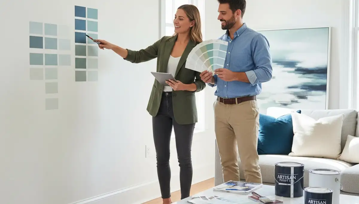 Color consultation for Allentown, PA home painting with expert paint swatches and palette selection guidance