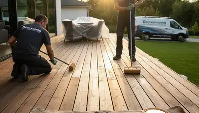 Allentown, PA deck sealing service protecting a wood deck from moisture and sun damage