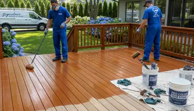 Professional deck staining in Allentown, PA for long-lasting weather protection and rich wood finish