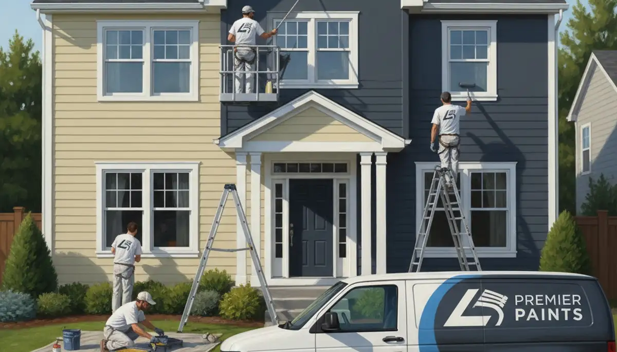 Professional house painters in Allentown, PA painting a home exterior for lasting protection
