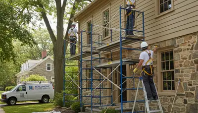 Professional painters in Allentown, PA applying interior paint for a home improvement project