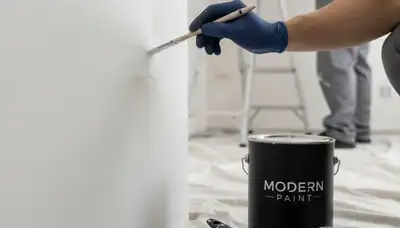 Professional painter performing paint touch-up service in Allentown, PA for scuffs and faded spots