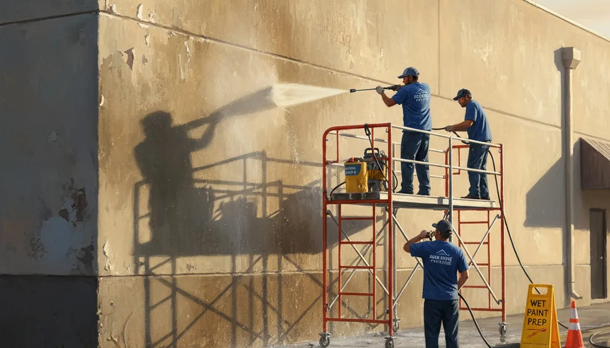 Pressure cleaning service in Allentown, PA removing grime and mildew from a home exterior
