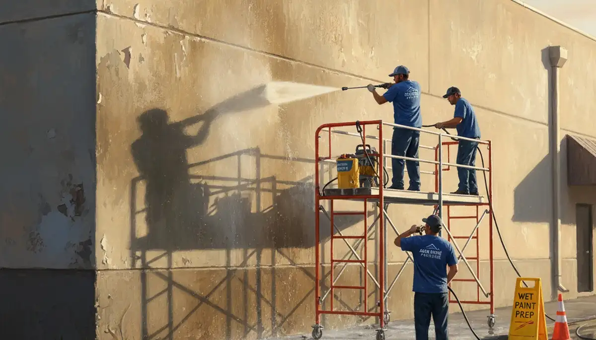 Pressure cleaning service in Allentown, PA removing grime and mildew from a home exterior
