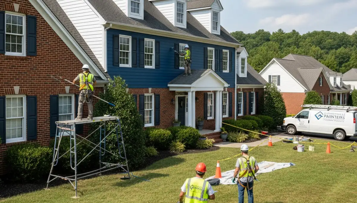 Professional painting crew serving Allentown, PA on a residential exterior project