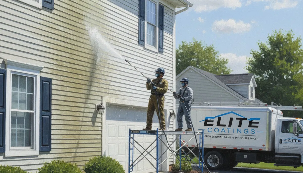 Vinyl siding pressure cleaning in Allentown, PA for a clean, algae-free home exterior