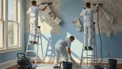 Wallpaper removal service in Allentown, PA for clean surface prep on older homes